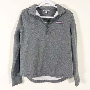 Vineyard Vines Womens Shep Shirt Quarter-Zip Pullover Heather Gray Size Medium